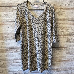 Pink Lily Cheeta Print Shift Dress 3/4 Sleeve Size Medium